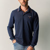 Polo uomo manica lunga jacquard blu navy – Koroshi