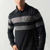 Polo homme manches longues piqué color block noir – Koroshi