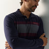 Herren Poloshirt Langarm Colour-Block Navy – Koroshi