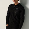 Herren Poloshirt Langarm Struktur Schwarz - Koroshi
