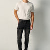 Jeans uomo slim fit cargo nero denim - Koroshi
