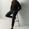 Felpa uomo jacquard di cotone nera – Koroshi