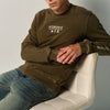 Herren Sweatshirt Used-Optik Khaki - Koroshi