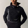 Felpa uomo mezza zip teschio navy - Koroshi