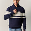 Men's Navy Half-Zip Knit Jumper - Koroshi