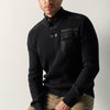 Men's Knit Button-Neck Jumper Black - Koroshi