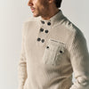 Men's Buttoned Neck Knitted Jumper - Koroshi Ecru