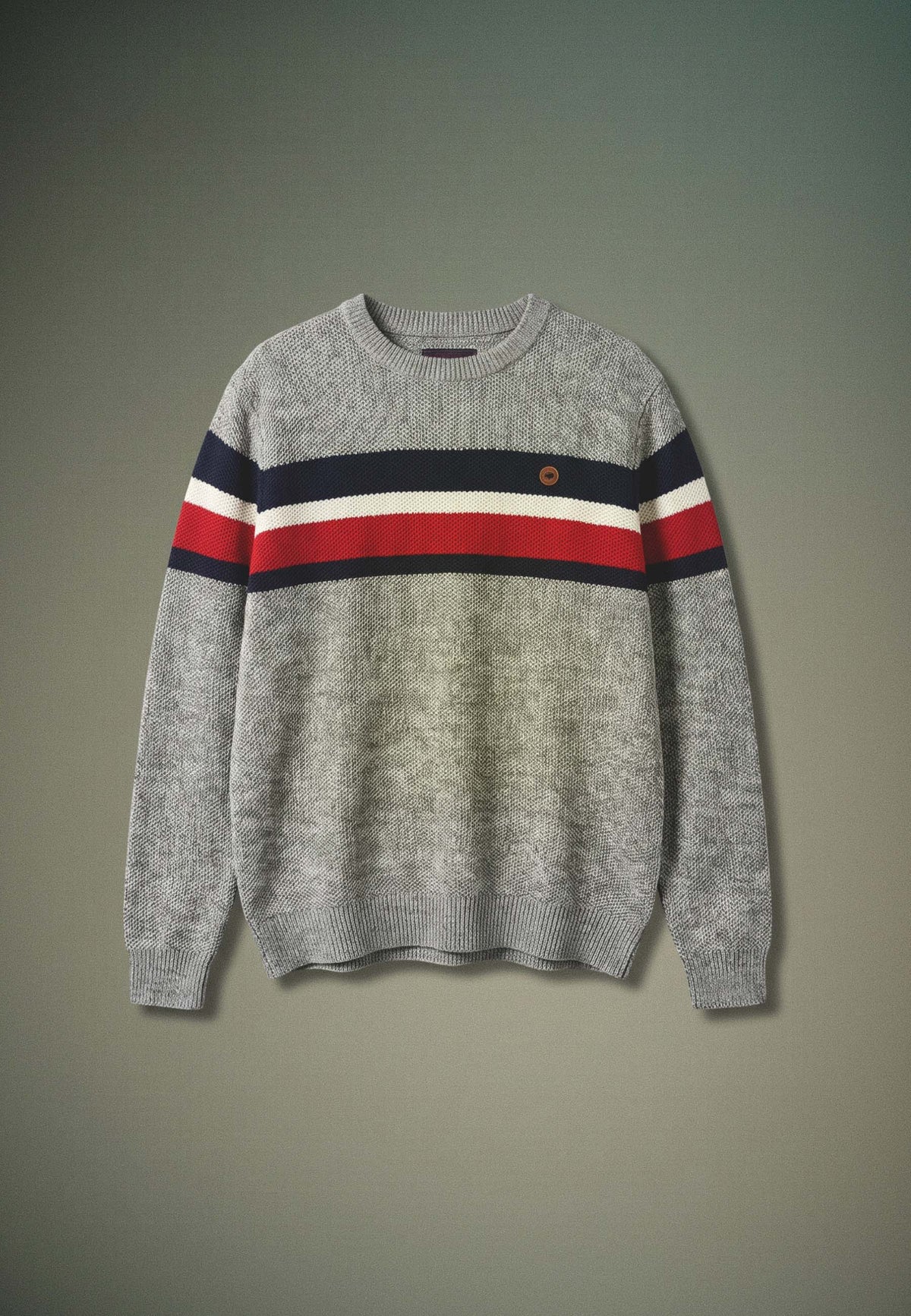 Herren Strickpullover Blockdesign Grau - Koroshi