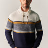 Pull tricot homme col montant blocs ocre – Koroshi