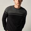Herren Strickpullover Schwarz Color-Blocking Rundhals Langarm Rippbündchen – KOROSHI