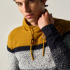 Maglione uomo collo alto incrociato ocra - Koroshi