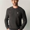 Pull coton homme regular torsades gris - Koroshi