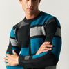 Herren Strickpullover Karo-Muster Blau – Koroshi