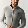 Herren Strickjacke Stehkragen Perlgrau - Koroshi