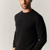 Herren Strickpullover Rundhals strukturiert Schwarz – Koroshi