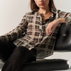 Camisa mujer manga larga estampada cuadros gris – Koroshi