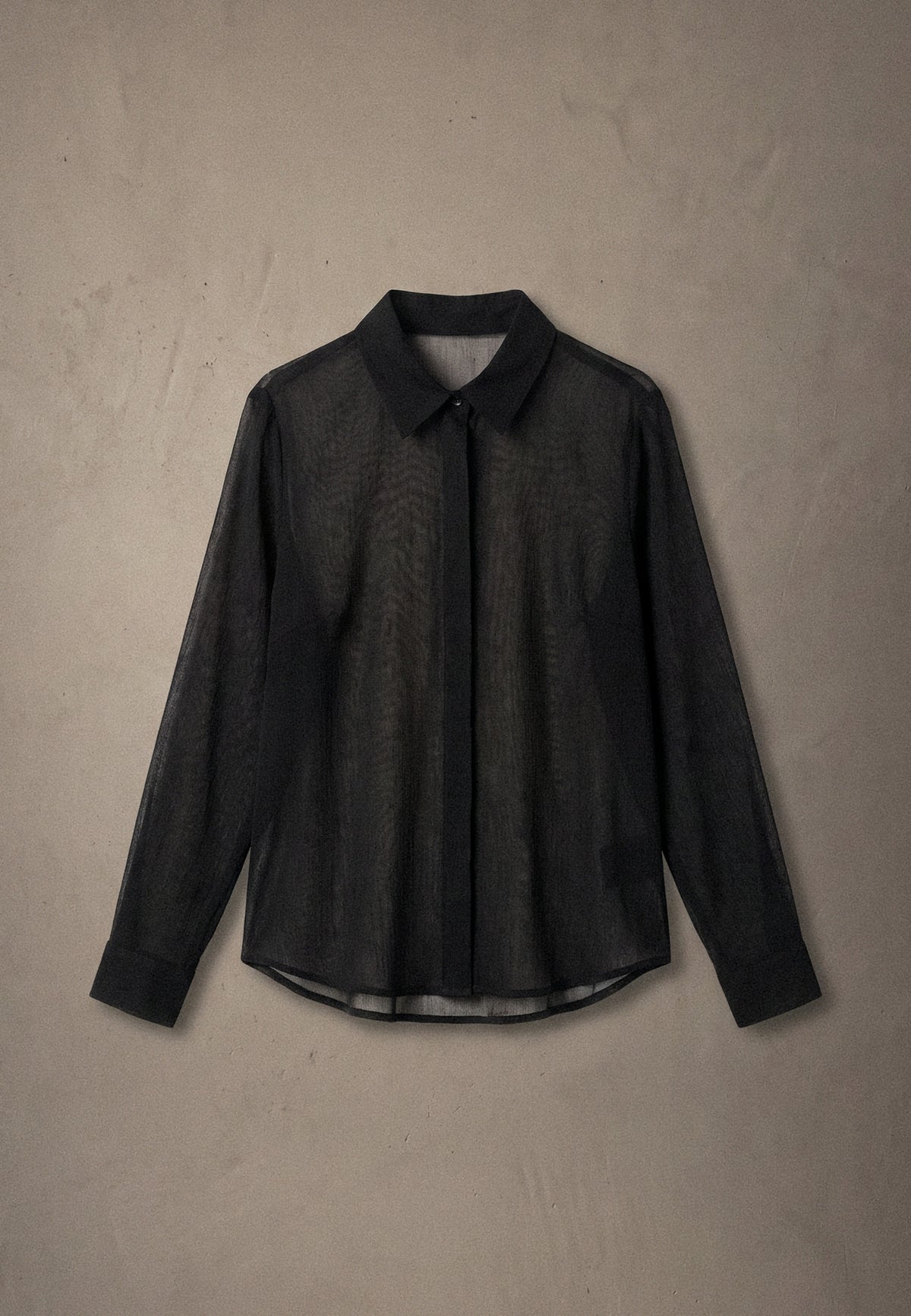 Camisa mujer manga larga con mini brillos negra – Koroshi