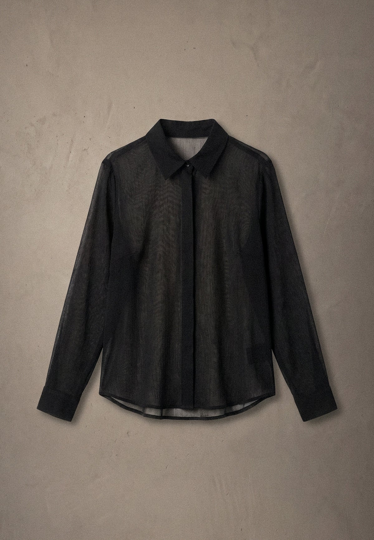 Camisa mujer manga larga con mini brillos negra – Koroshi