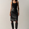 Gonna midi donna effetto pelle nera - Koroshi