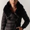Women's Padded Hooded Jacket - Koroshi Black