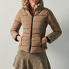 Women's Padded High Neck Jacket Brown – Koroshi