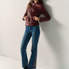 Damen Bikerjacke in Lederoptik Bordeaux – Koroshi