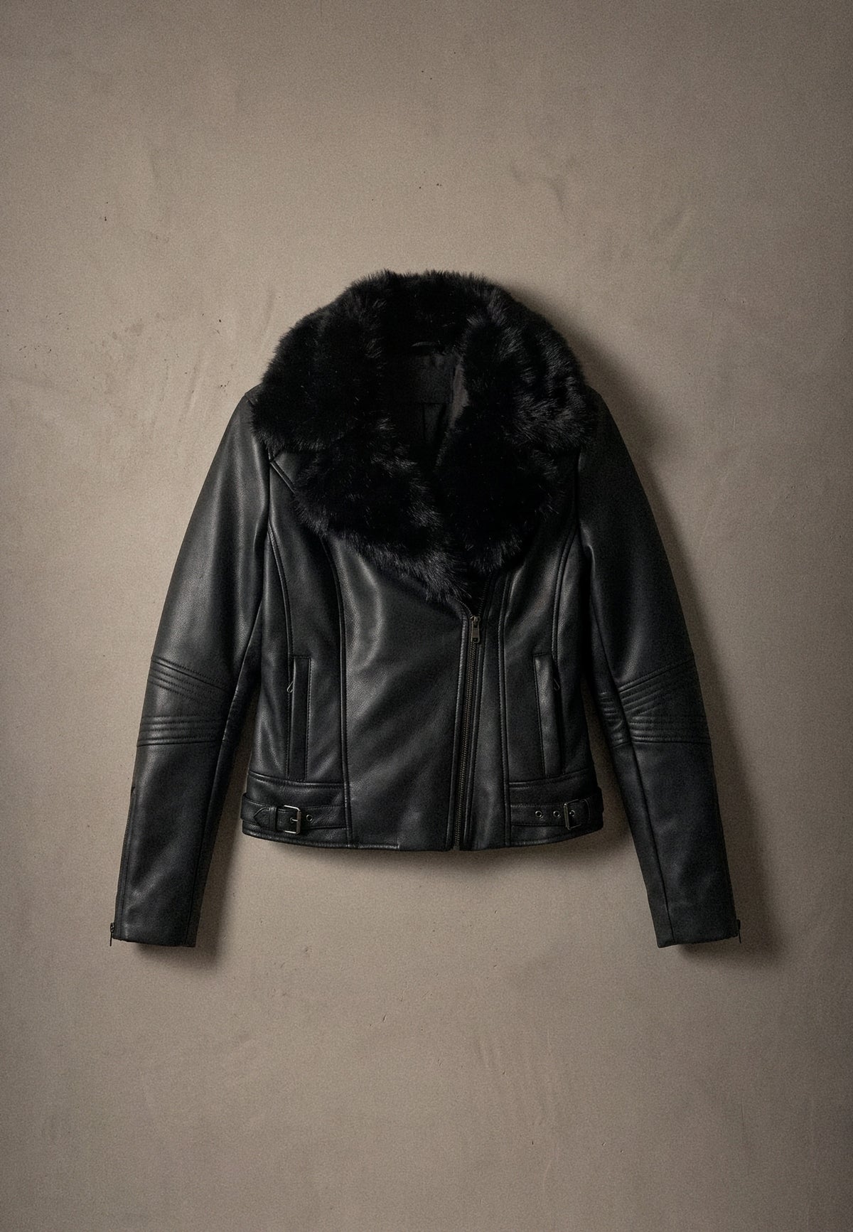 Chaqueta mujer efecto piel doble faz negra – Koroshi