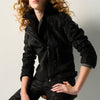 Damen Bikerjacke Lederoptik Schwarz – Koroshi