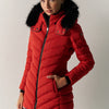 Women's Padded Jacket Detachable Hood - Koroshi Red