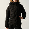 Chaqueta mujer acolchada capucha extraíble negra – Koroshi