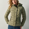Chaqueta mujer acolchada con capucha extraíble caqui – Koroshi