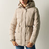 Damen Steppjacke mit Kapuze Beige - Koroshi