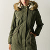 Damen Steppparka Khaki mit abnehmbarer Kapuze – Koroshi
