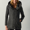 Women's Black Long Wool-Blend Hooded Coat - Koroshi