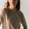 T-shirt a manica lunga con brillantini donna beige - Koroshi