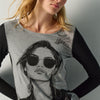 Damen Langarmshirt mit Print Grau – Koroshi