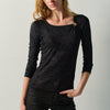 T-shirt femme manches longues brillant noir – Koroshi