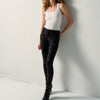 Pantalone donna slim stampato elasticizzato nero – Koroshi