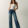 Damen Jeans Wide Leg Mittelblau – Koroshi