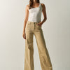 Women's Wide-Leg Corduroy Trousers - Koroshi Ecru