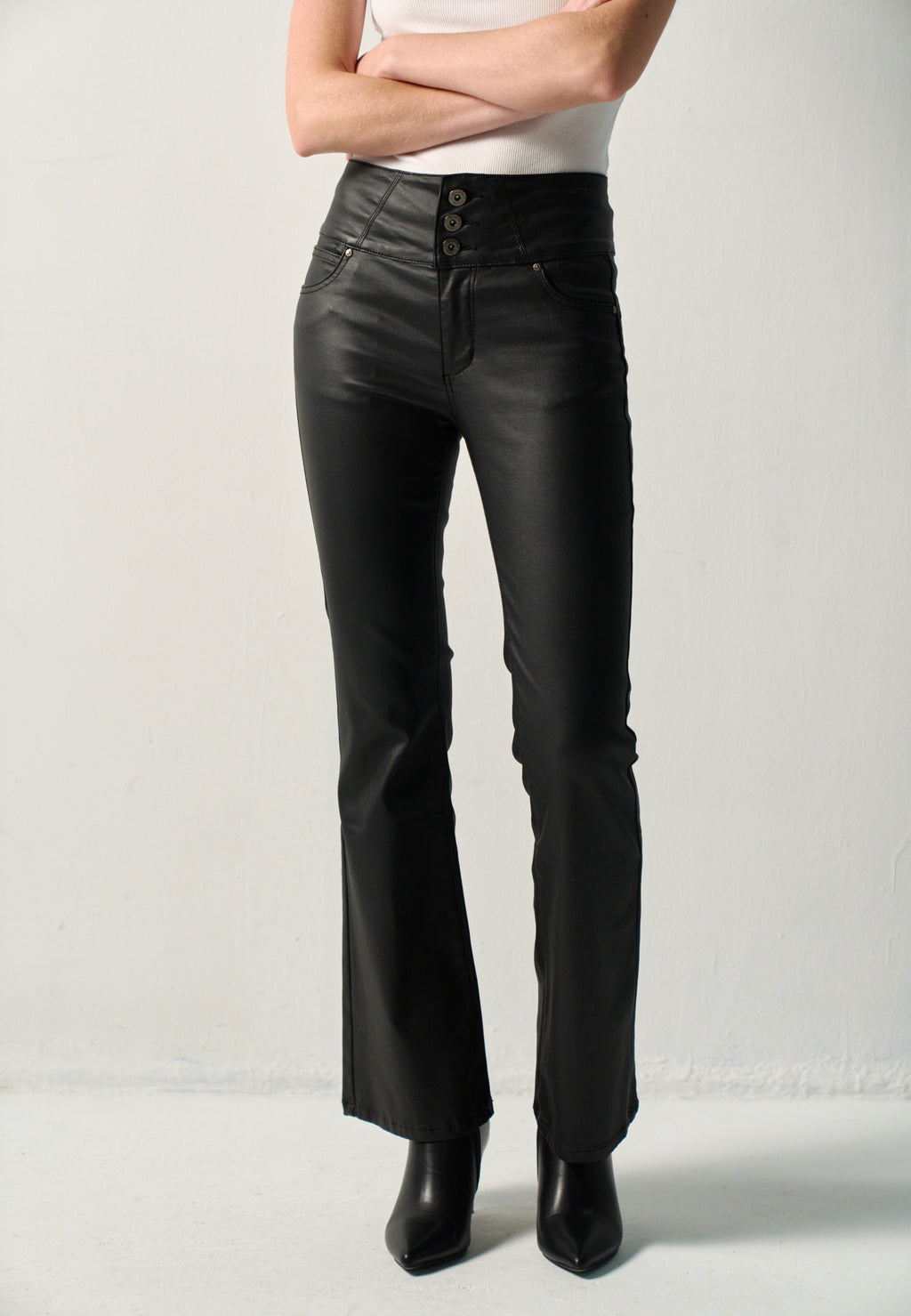 Damen Hose Corset Bootcut Push-up Schwarz – Koroshi