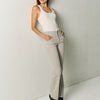 Women's Grey Needlecord Bootcut Corset Trousers - Koroshi
