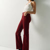 Pantalón micropana mujer bootcut tiro alto granate – Koroshi