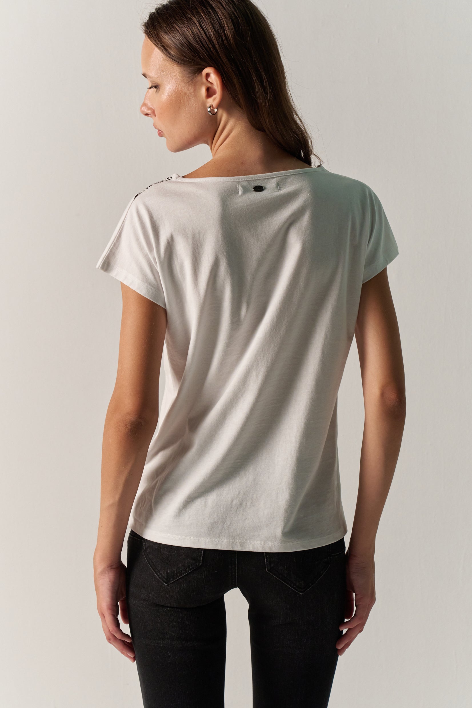 T-shirt femme imprimé animal foil blanc – Koroshi