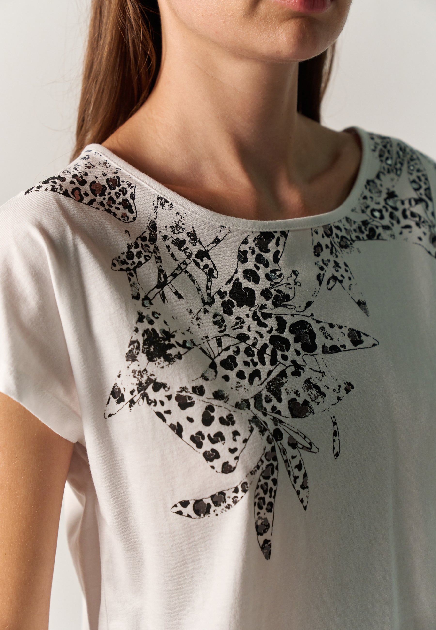 T-shirt femme imprimé animal foil blanc – Koroshi