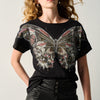 Women's Butterfly Print T-Shirt - Koroshi Black