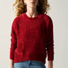 Damen Chenille Strickpullover Uni Rot - Koroshi