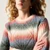 Damen Strickpullover zweifarbig Fantasiestrick Multicolor - Koroshi