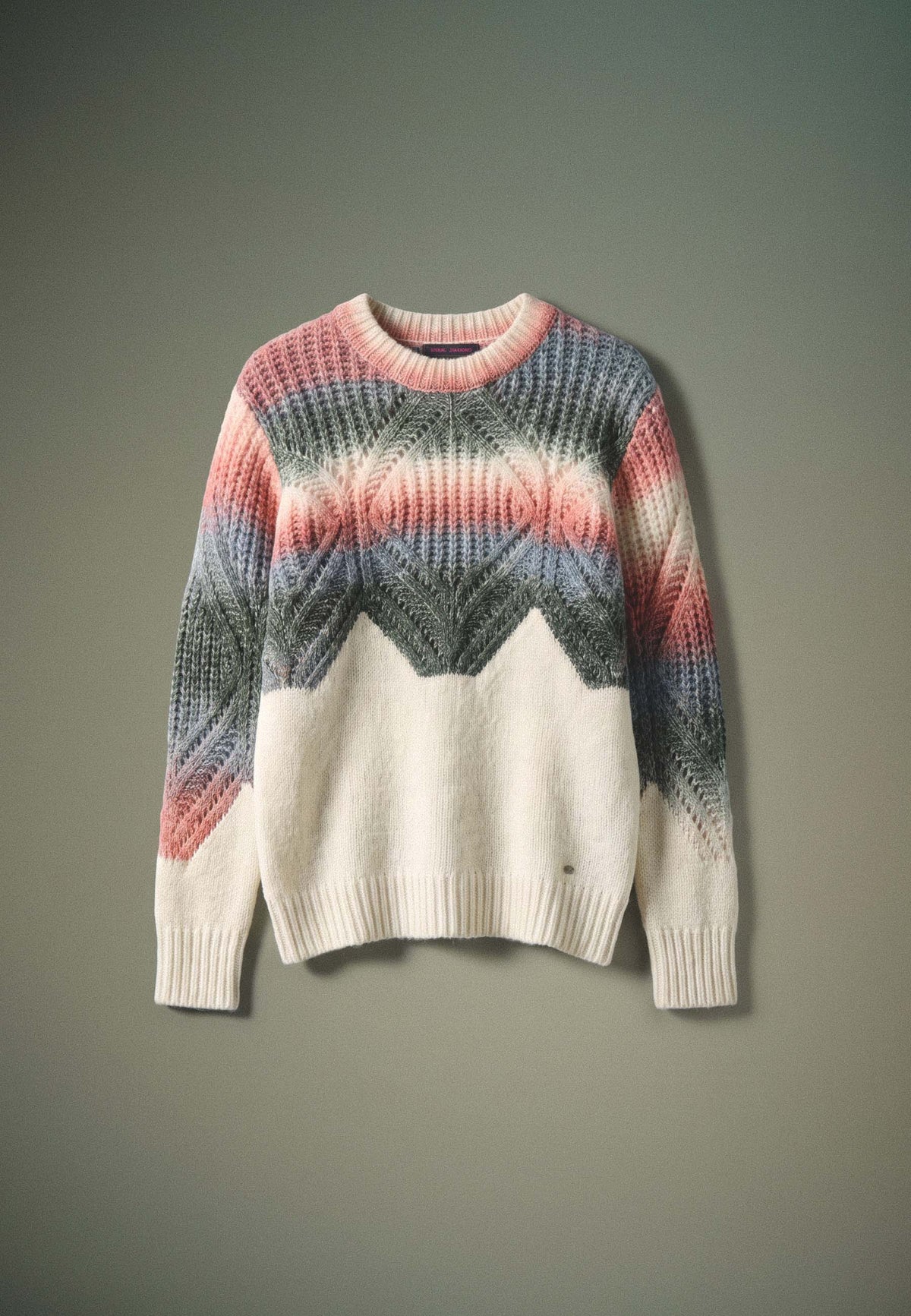 Damen Strickpullover zweifarbig Fantasiestrick Multicolor - Koroshi