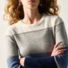Damen Strickpullover Langarm Gestreift Blau – Koroshi
